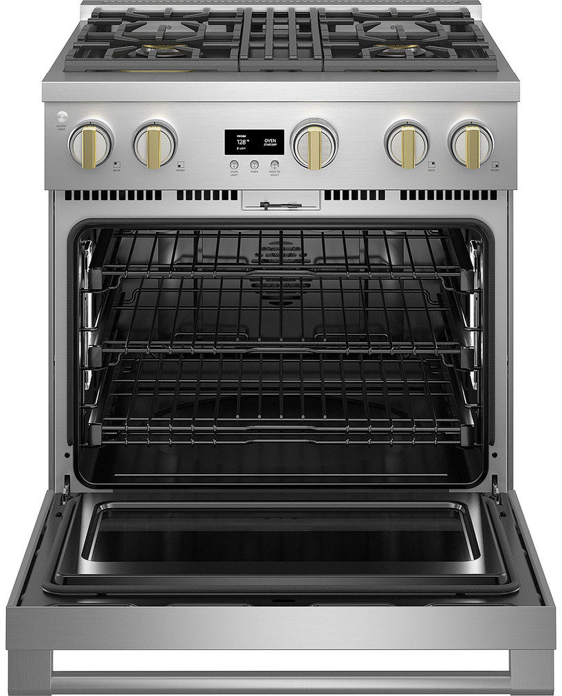 Monogram ADA 30 In. Stainless Steel Dual-Fuel Professional Range With 4 Burners Natural Gas