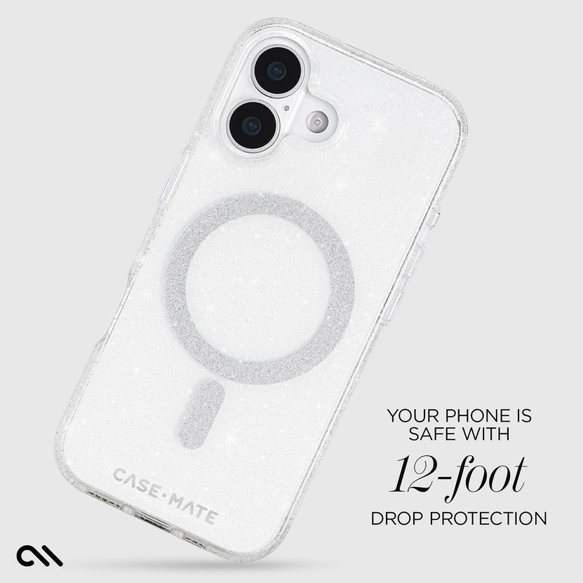 Case-Mate MagSafe Phone Case for iPhone 17 in Sheer Twinkle Silver
