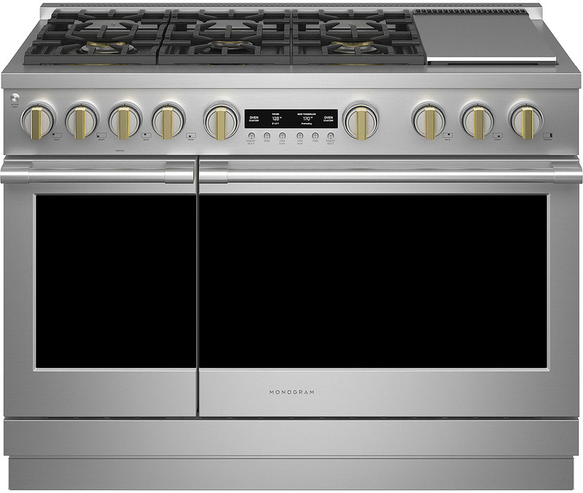 Monogram ADA 48 In. Stainless Steel Dual-Fuel Professional Range With 6 Burners And Griddle Natural Gas