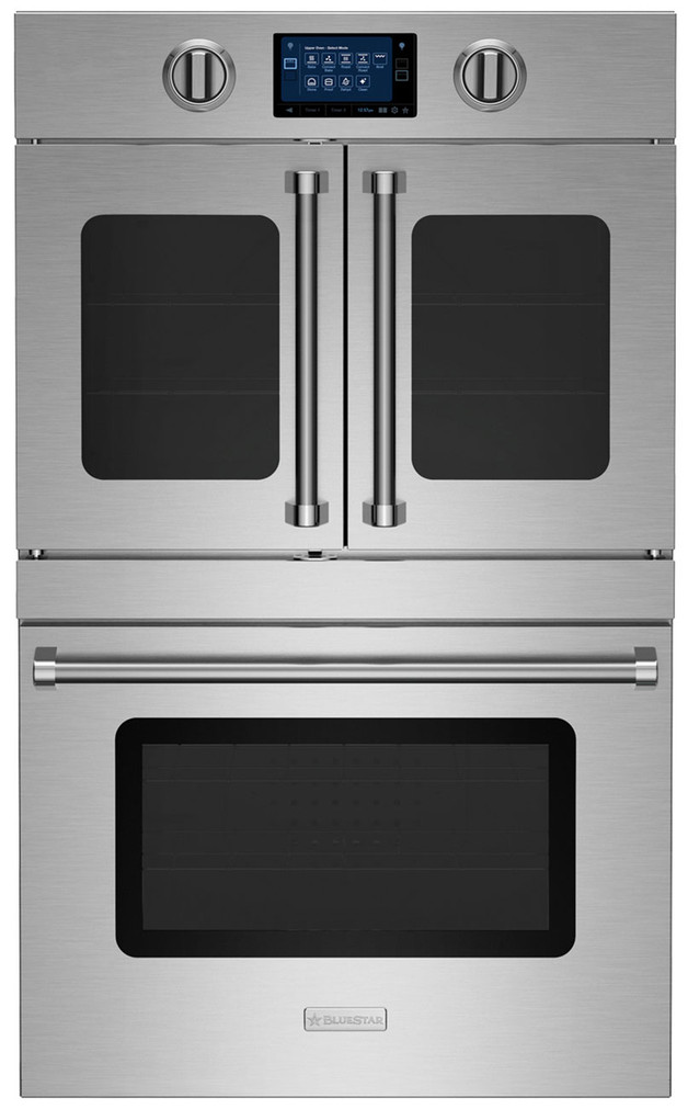 BlueStar 30 Stainless Steel Electric Double Wall Oven With French  Drop Down Doors