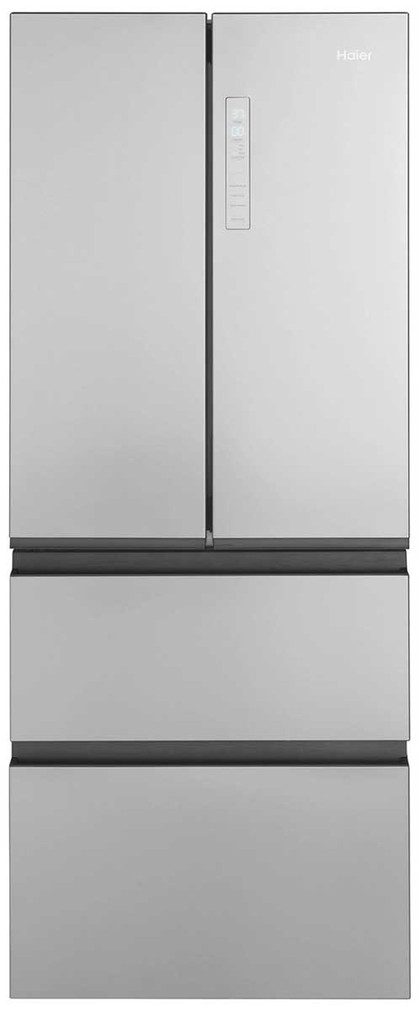 Haier 14.5 Cu. Ft. 4 Door Refrigerator 28-Inch Wide in Fingerprint Resistant Stainless Steel
