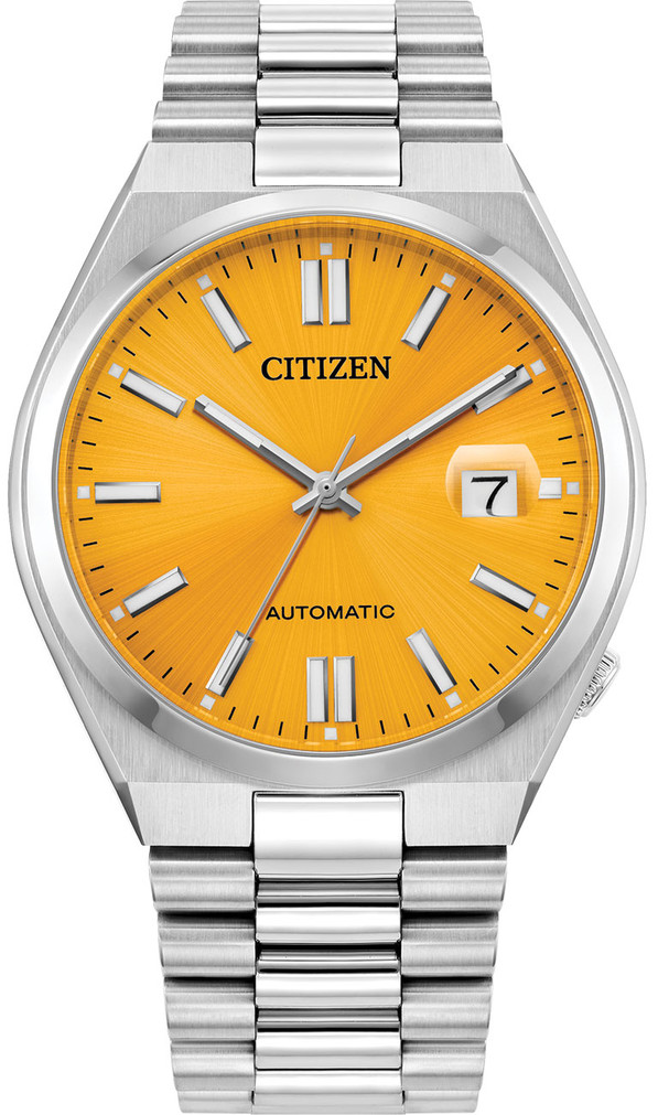 Citizen Tsuyosa 40mm Watch with Sunray Yellow Dial and SS Bracelet