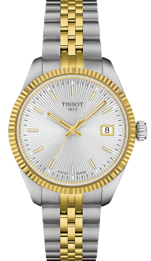 Tissot Ballade Watch 34mm with Silver Sunbeam Ray Dial