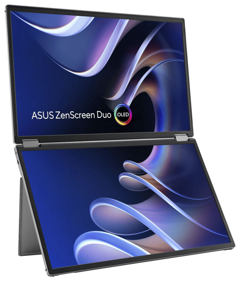 ASUS ZenScreen Duo OLED Portable Monitor Dual 14-Inch FHD in Silver