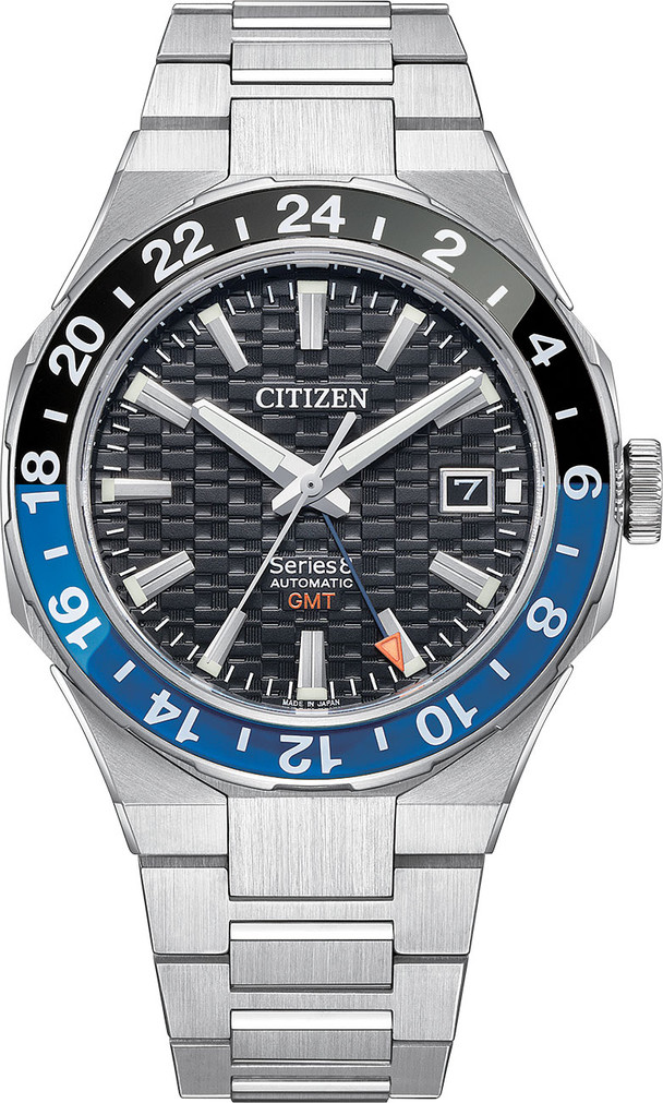 Citizen Series8 GMT 41mm Watch with Textured Black Dial and SS Bracelet