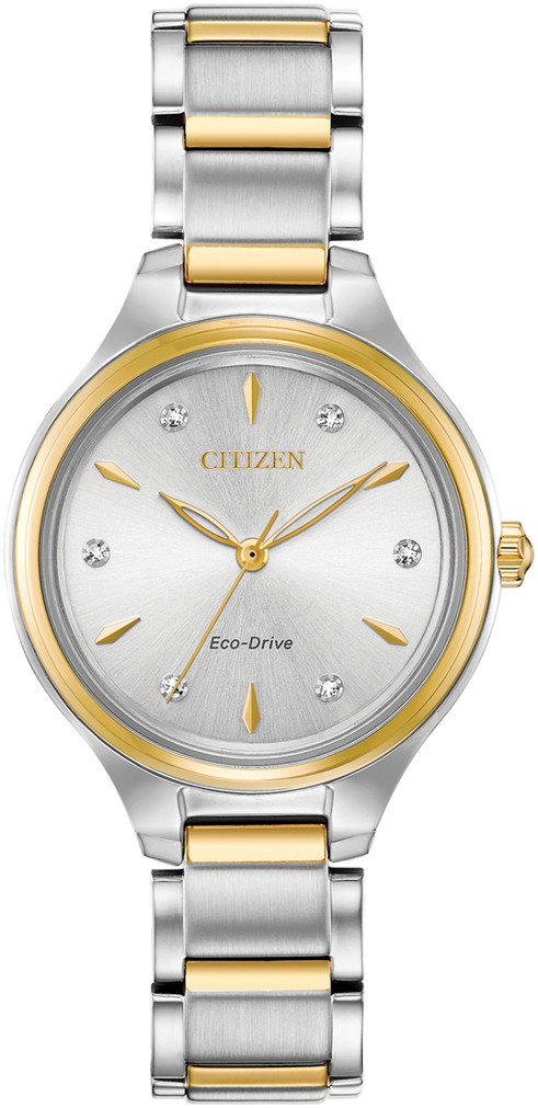 Citizen Corso Two-Tone Diamond Watch, Silver-Tone Dial, 29mm