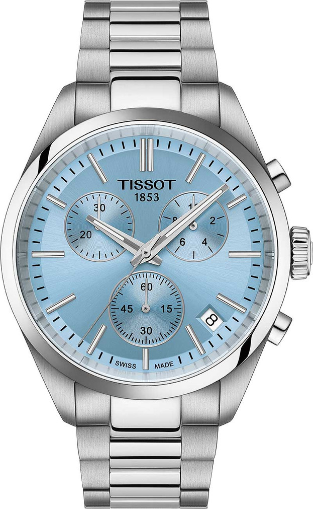 Tissot PR 100 Chronograph Watch 40mm with Ice Blue Dial