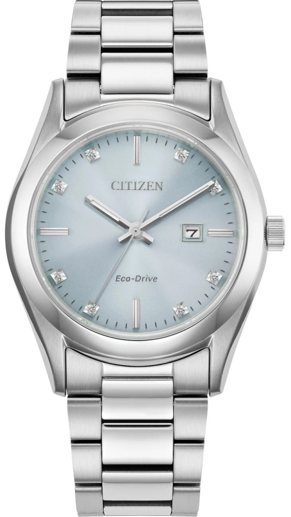 Citizen Sport Luxury 33mm Watch with Blue Dial with Diamonds and SS Bracelet