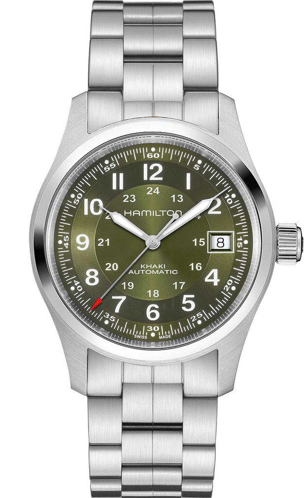 Hamilton Khaki Field Auto Watch 38mm with Green Sunray Dial