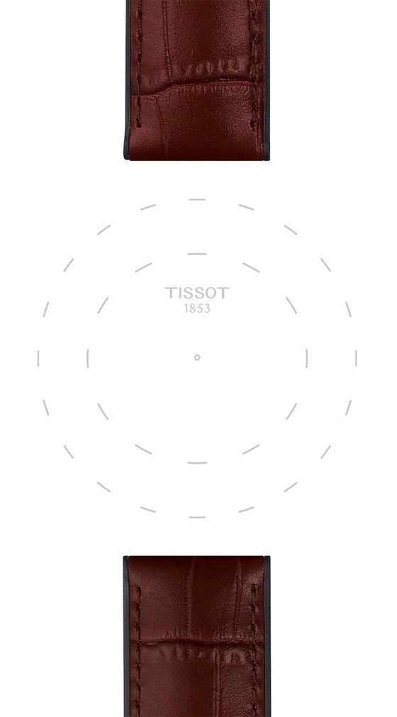 Tissot 22mm Official Brown Leather And Rubber Parts Strap