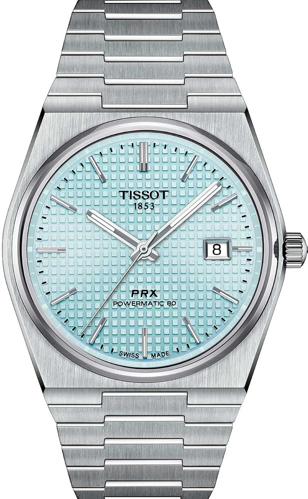 Tissot PRX Powermatic 80 Light Blue Dial Stainless Steel Bracelet Watch, 39.5mm