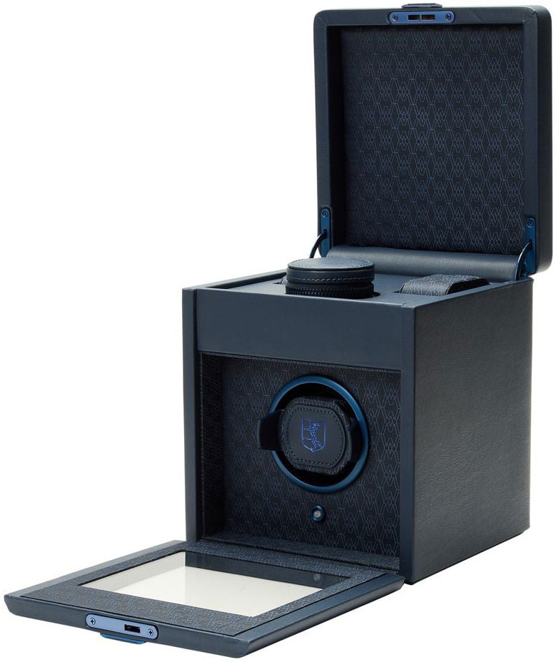 Wolf 1834 Earth Single Watch Winder with Cover in Midnight Blue