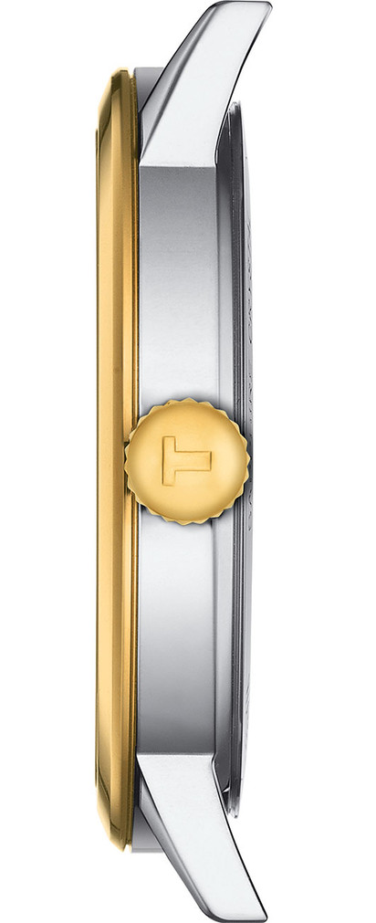 Tissot Classic Dream 42mm Watch with Silver Dial and PVD Two-Tone Bracelet