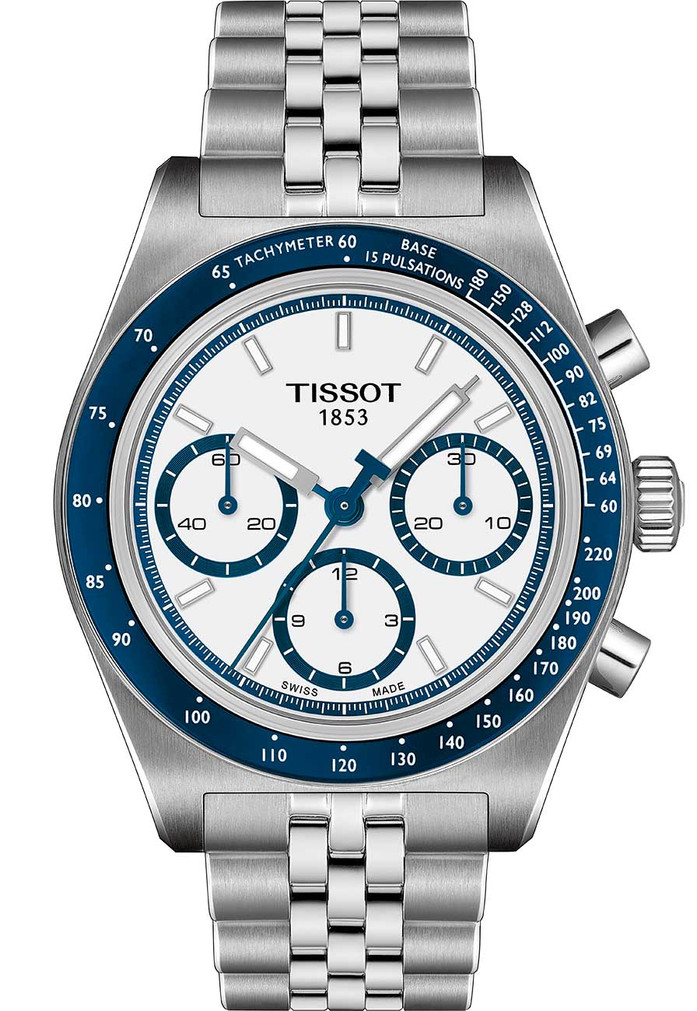 Tissot PR516 Automatic Chronograph Watch 41mm with White Dial