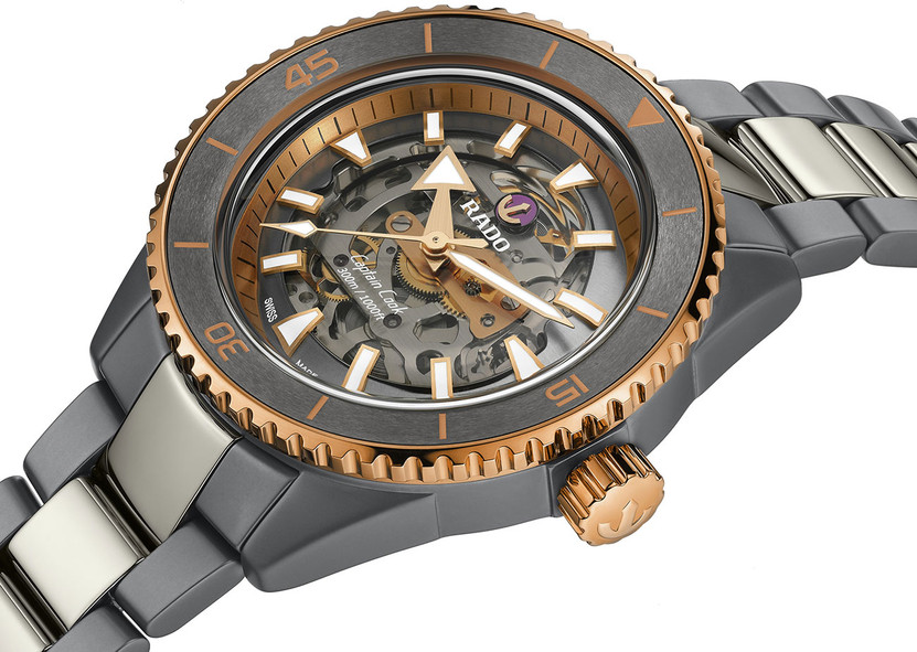 Rado Captain Cook Skeleton 43mm Watch with Grey Dial and High-Tech Ceramic Bracelet