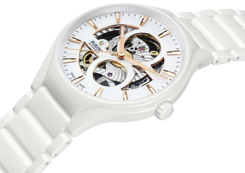 Rado True Round Automatic Open Heart Watch 40mm with White Sunray Dial