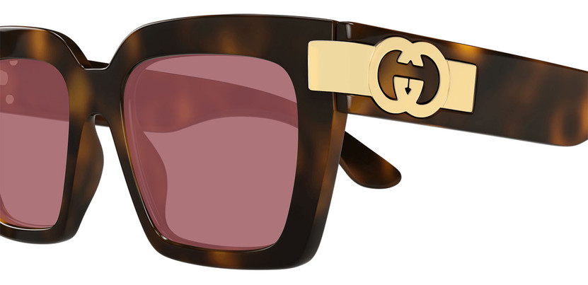 Gucci Emblem Oversized Sunglasses 54mm with Violet Lenses