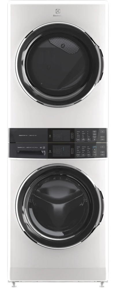 Electrolux Laundry Tower Single Unit Front Load 4.5 Cu. Ft. Washer  8 Cu. Ft. Electric Dryer In White