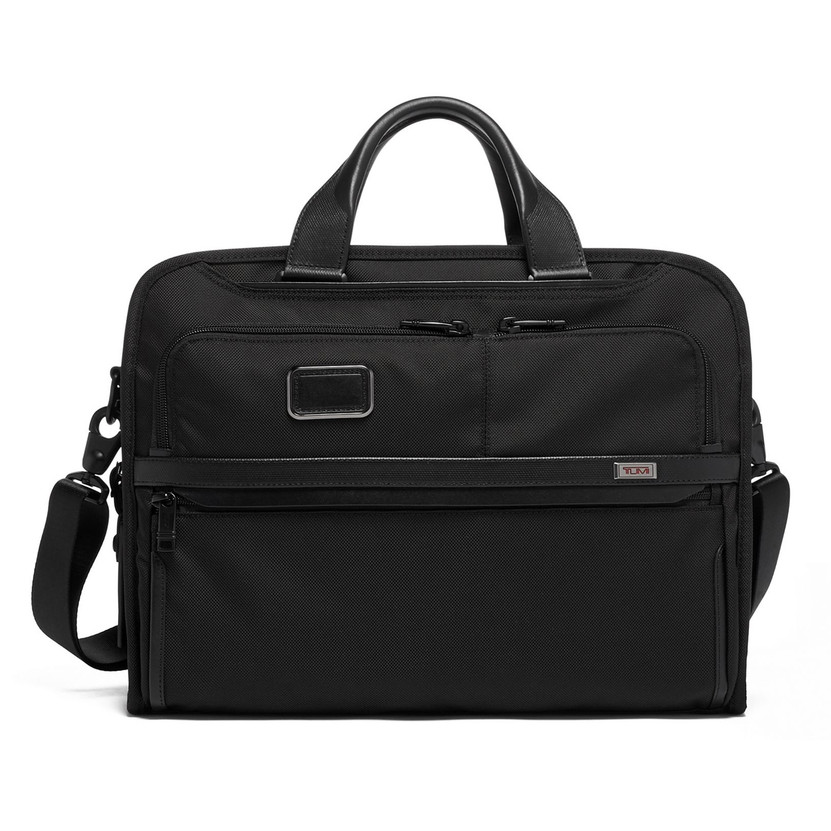 TUMI Alpha 3 Black Organizer Portfolio Brief