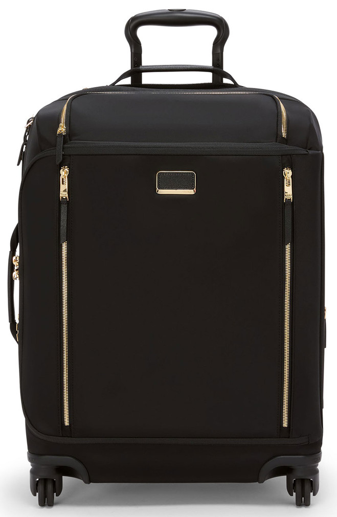 TUMI Voyageur Leger Continental Carry-On Expandable in Black and Gold