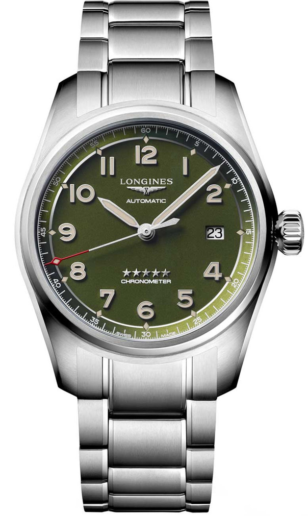 Longines Spirit Watch 40mm with Green Matt Dial