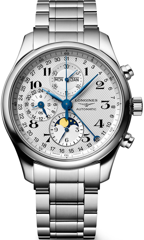Longines The Master Collection 42mm Watch with Silver Barleycorn Dial and SS Bracelet