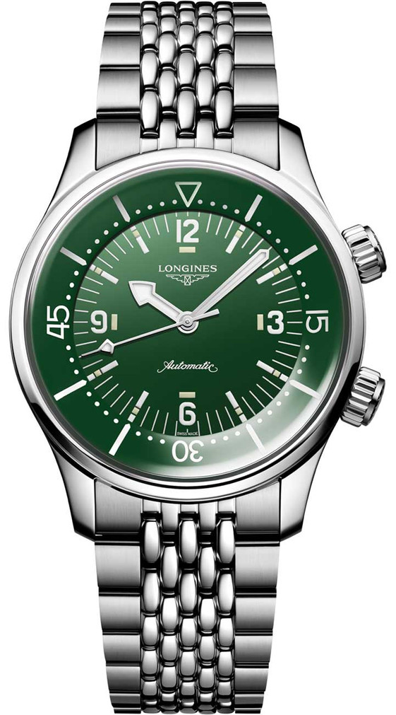 Longines Legend Diver Watch 39mm with Green Dial