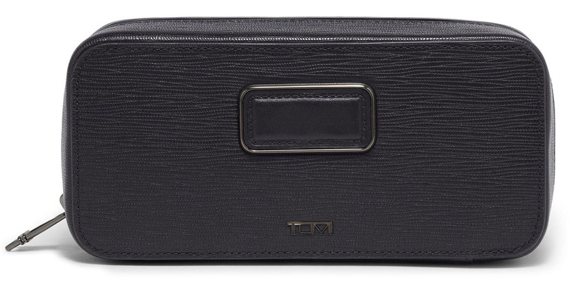 TUMI Nassau Travel Watch Case in Black Embossed