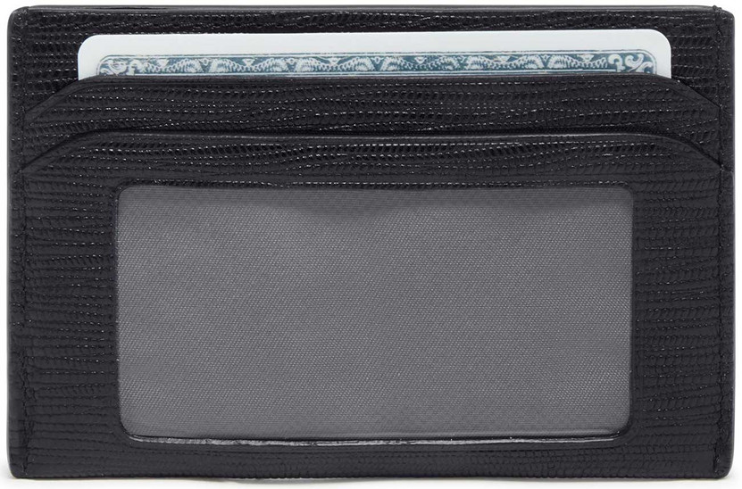 TUMI Nassau Slim Card Case in Black Embossed