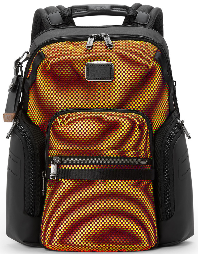 TUMI Alpha Bravo Navigation Backpack in Red and Lime