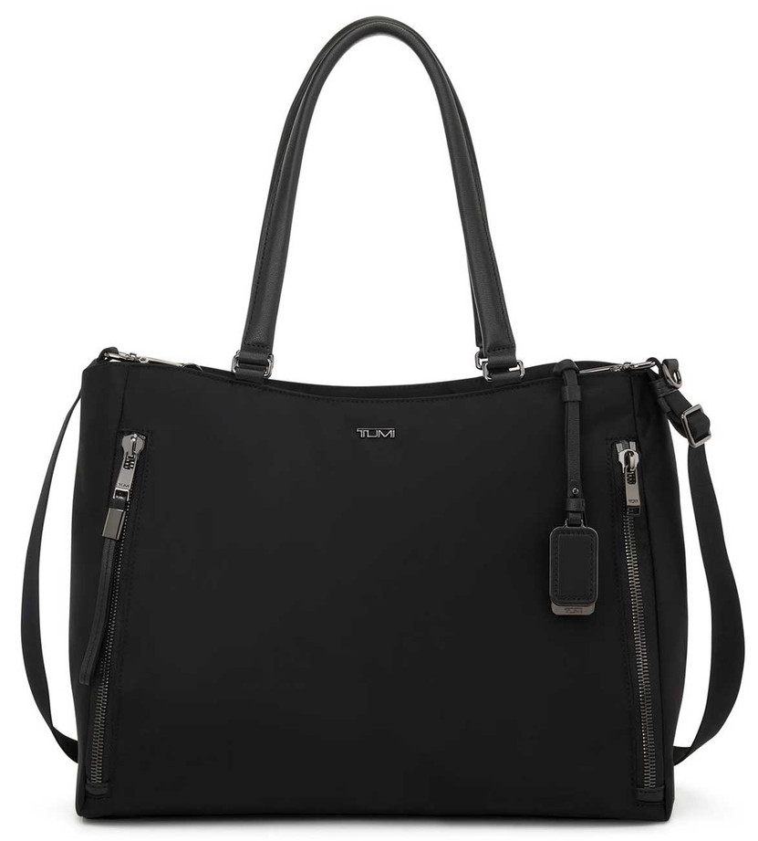 TUMI Voyageur Black  Gunmetal Valetta Large Tote