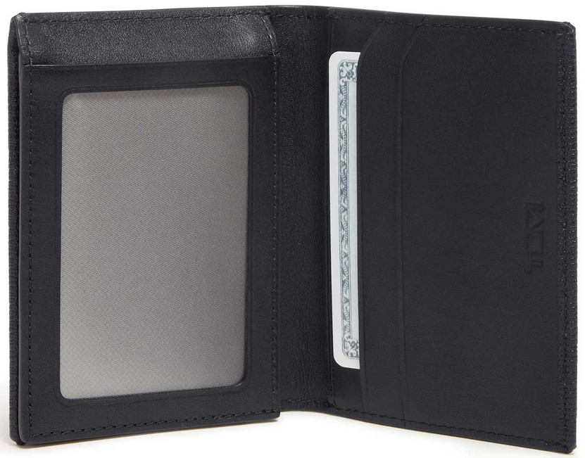 TUMI Nassau L-Fold in Black Embossed
