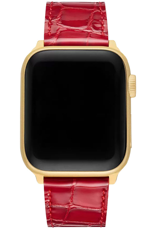 Michele Band for Apple Watch 38404142mm and 4244454649mm in Ruby Red Leather