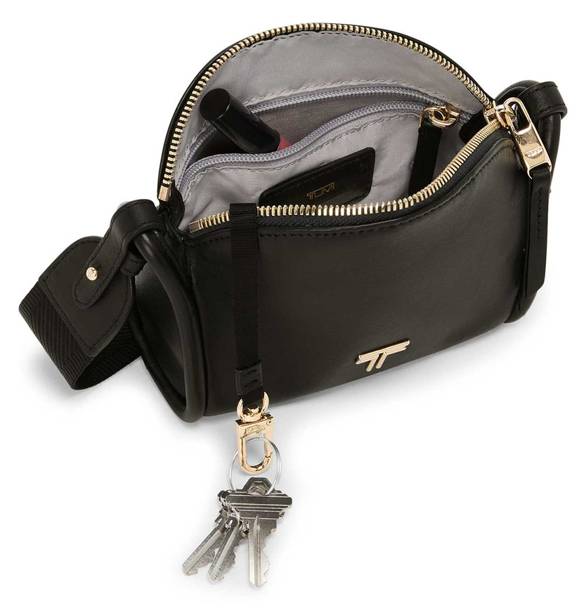 TUMI Voyageur Marin Mini Crossbody in Black Light Gold