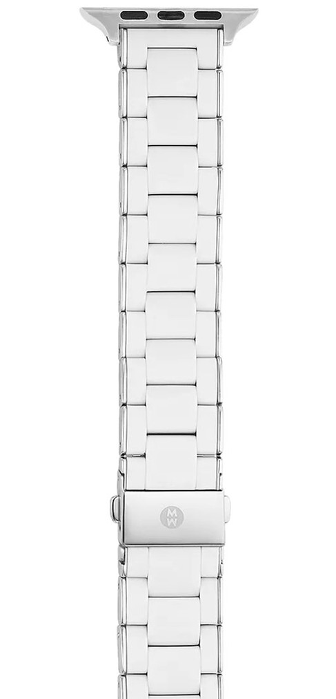 Michele 3840mm  4244mm White And Stainless Silicone-Wrapped Apple Watch Bracelet Band