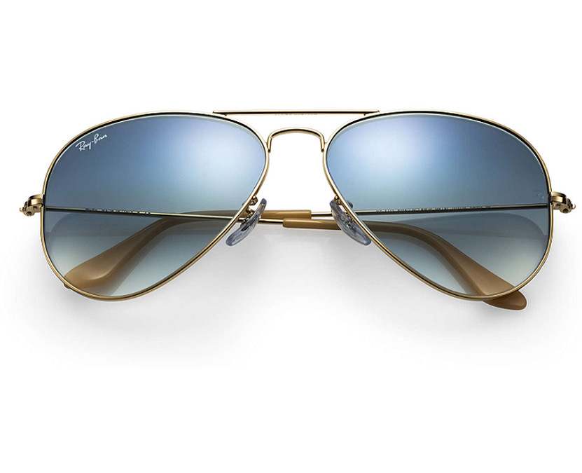 Ray-Ban Aviator Gold Sunglasses, Gradient Lenses, 58mm