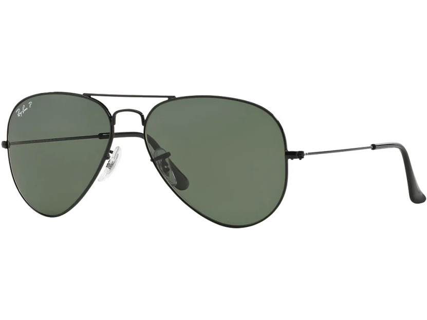 Ray-Ban Aviator Classic Polarized Sunglasses, Green Lenses, 62mm