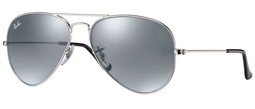 Ray-Ban RB3025 Aviator Silver Mirror Sunglasses, 58mm