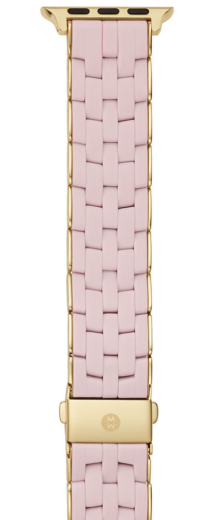 Michele 5-Link Silicone Apple Watch Band in Peony