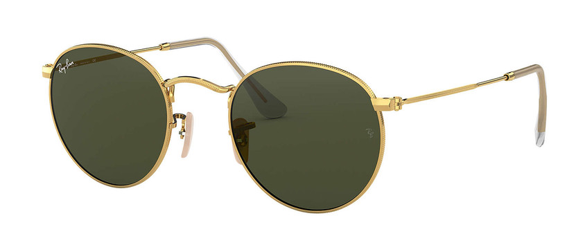 Ray-Ban Round Metal Arista Sunglasses, Classic G-15 Green Lenses, 53mm
