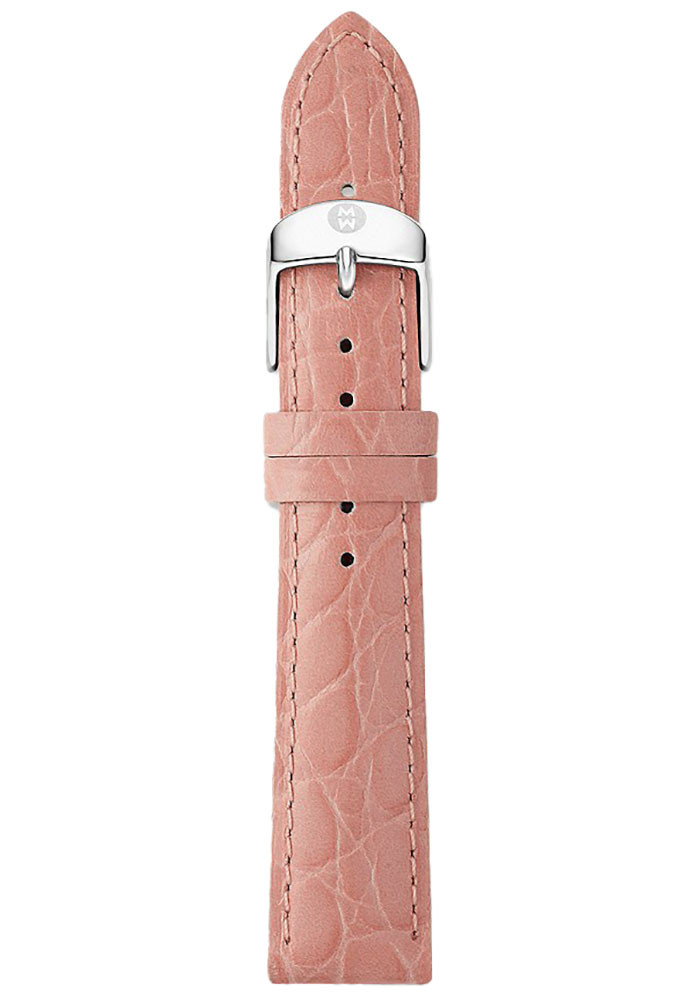 Michele 16mm Blush Embossed Alligator Strap