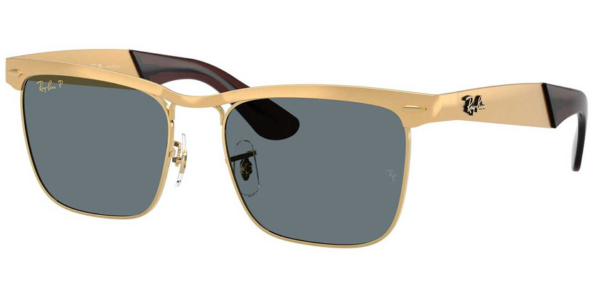 Ray-Ban Wayfarer Deluxe Sunglasses 53mm in Polished Sandblasted Legend Gold with Green Lenses
