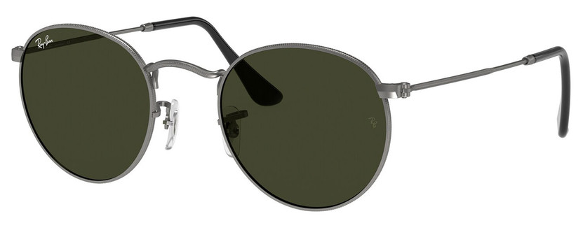 Ray-Ban Round Metal Sunglasses, Matte Gunmetal Frames, 50mm