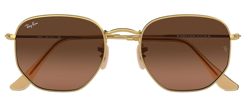 Ray-Ban Hexagonal Arista Sunglasses, Brown Gradient Lenses, 51mm