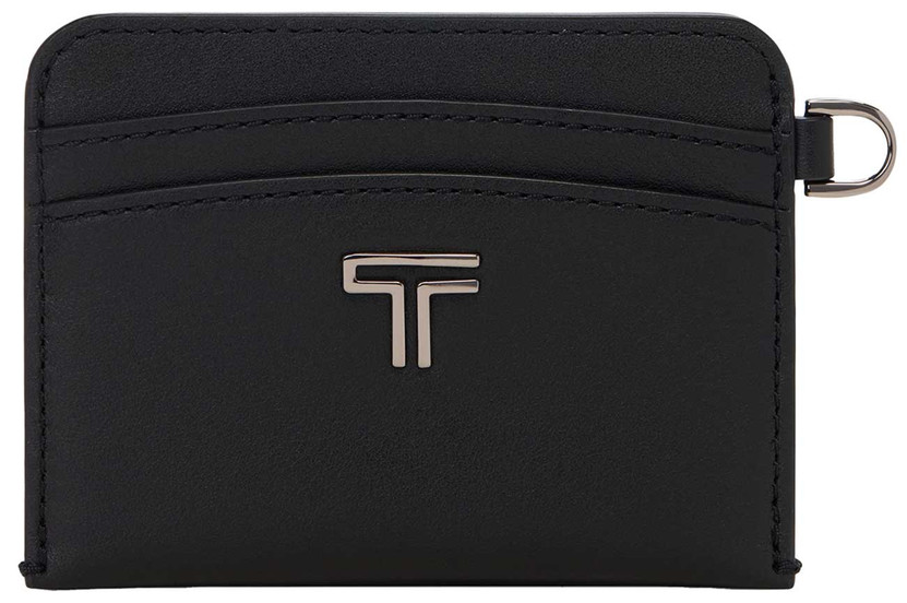TUMI Belden Card Case in Black Gunmetal