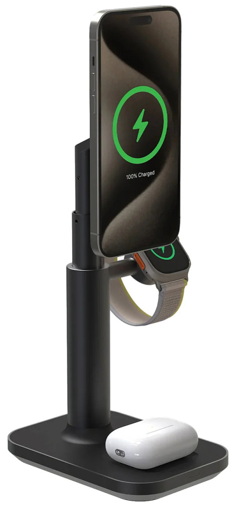 mophie Desktop Charging Station Office Edition 3-in-1 Wireless in Black