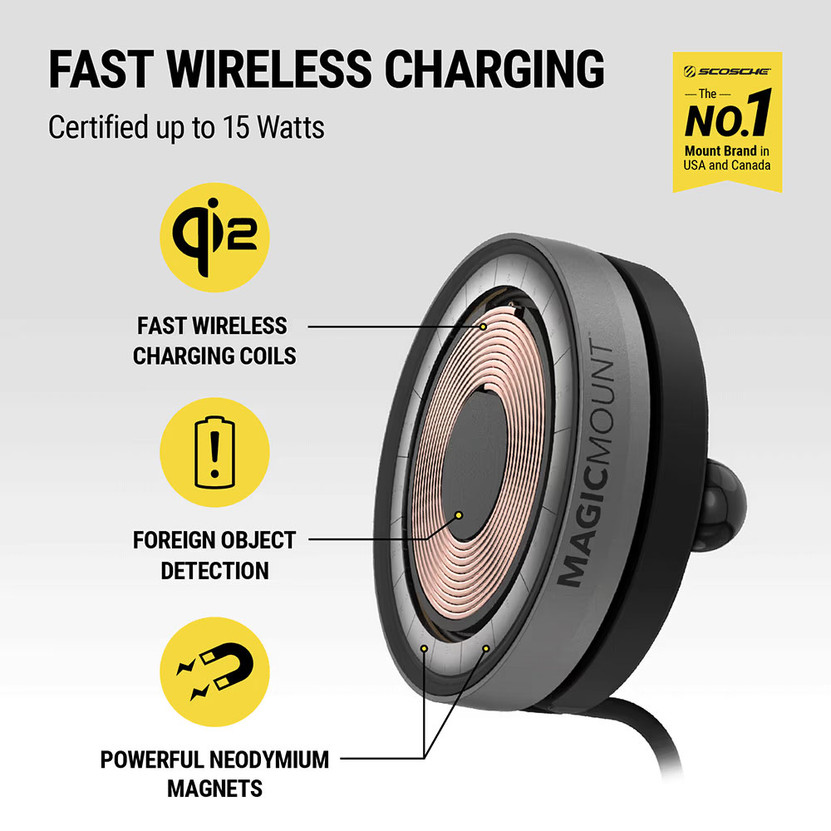 Scosche MagicMount Charge Elite 3-in-1 Phone Mount