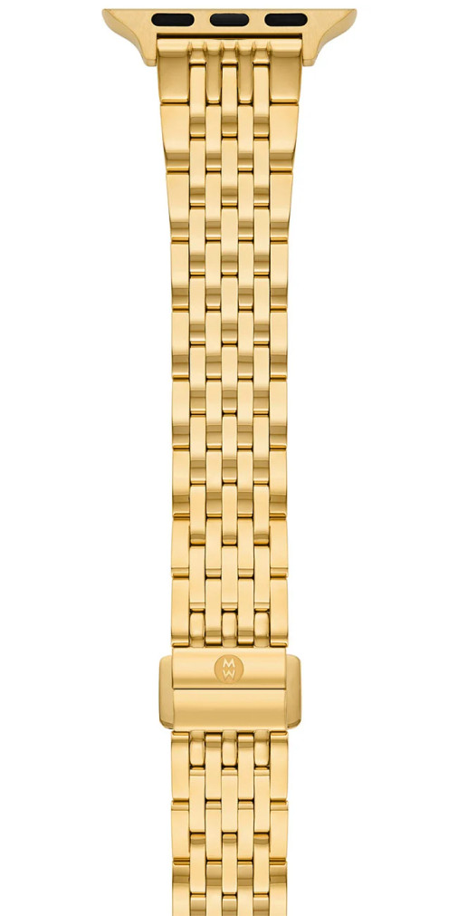 Michele Band for Apple Watch 38404142mm and 4244454649mm in 18K Gold Plated Stainless Steel