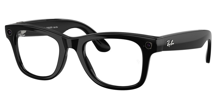 Ray-Ban Meta Wayfarer Sunglasses Gen 2 50mm in Shiny Black with Clear Graphite Green Transition Lenses