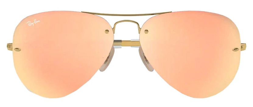 Ray-Ban RB3449 Aviator Sunglasses, Copper Mirror Lenses, 59mm